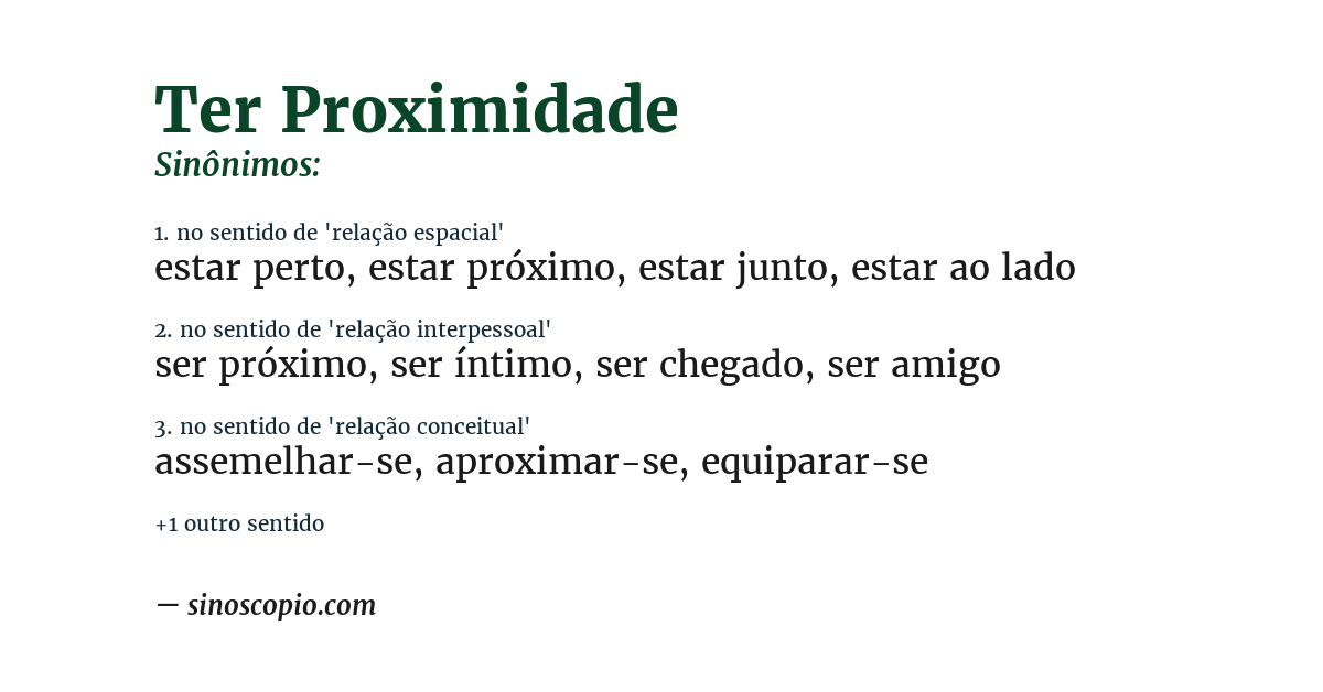 Sinônimo de ter proximidade