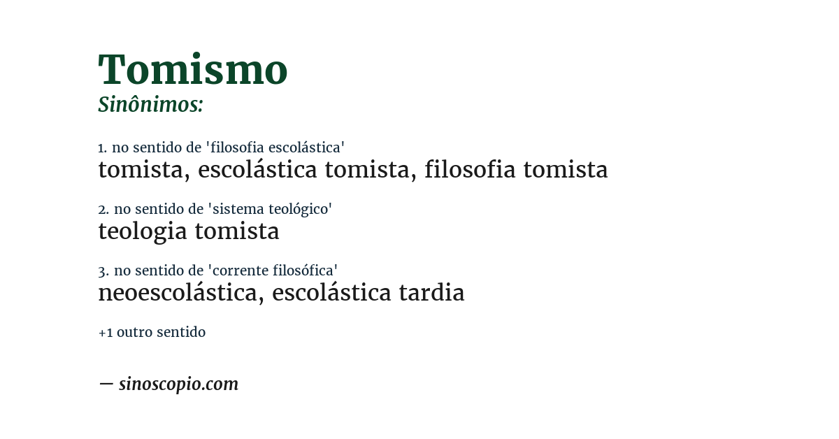 Sinônimo de tomismo