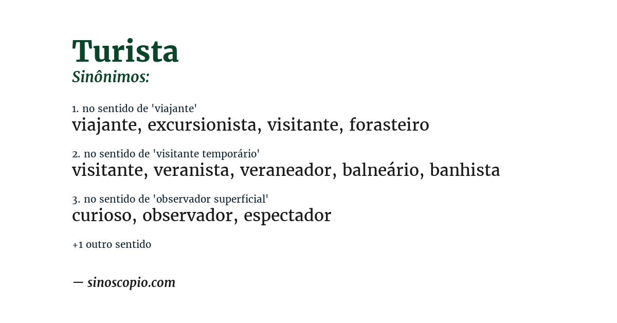 Sinônimo de turista