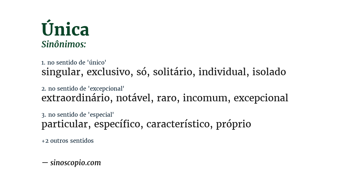Sinônimo de única