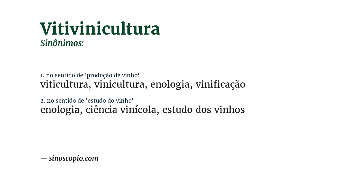 Sinônimo de vitivinicultura