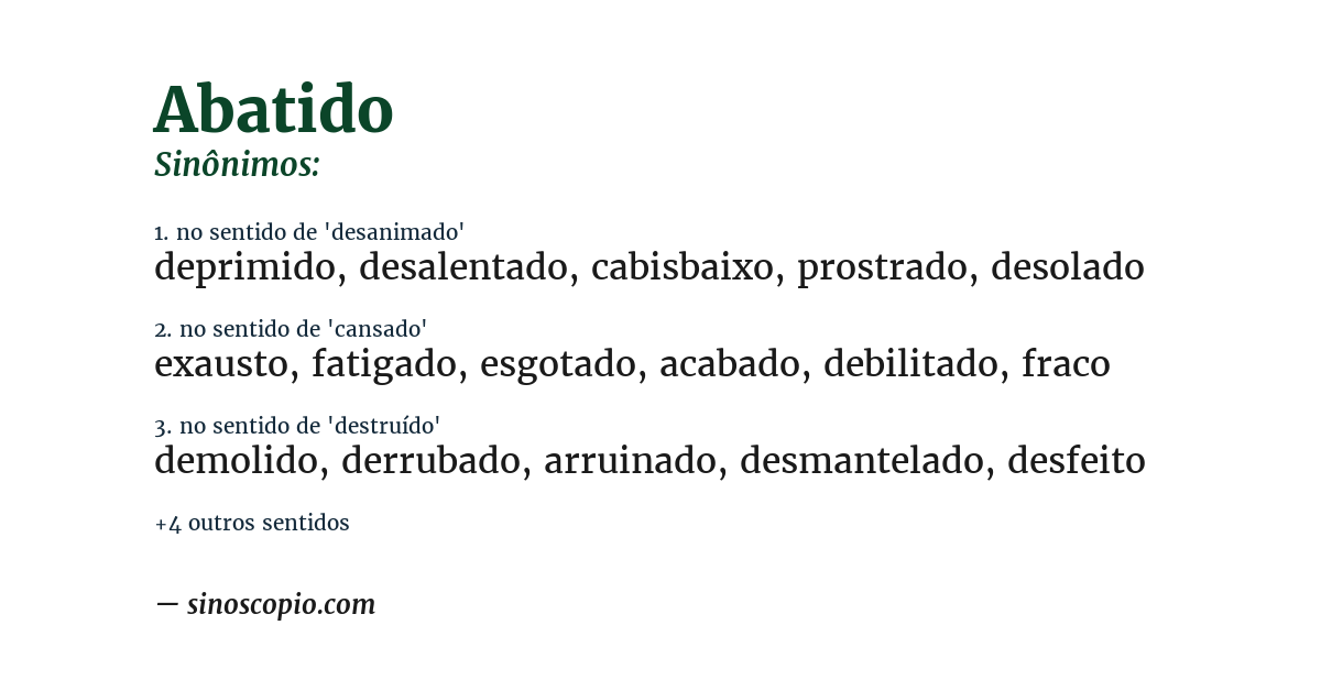 Sinônimo de abatido