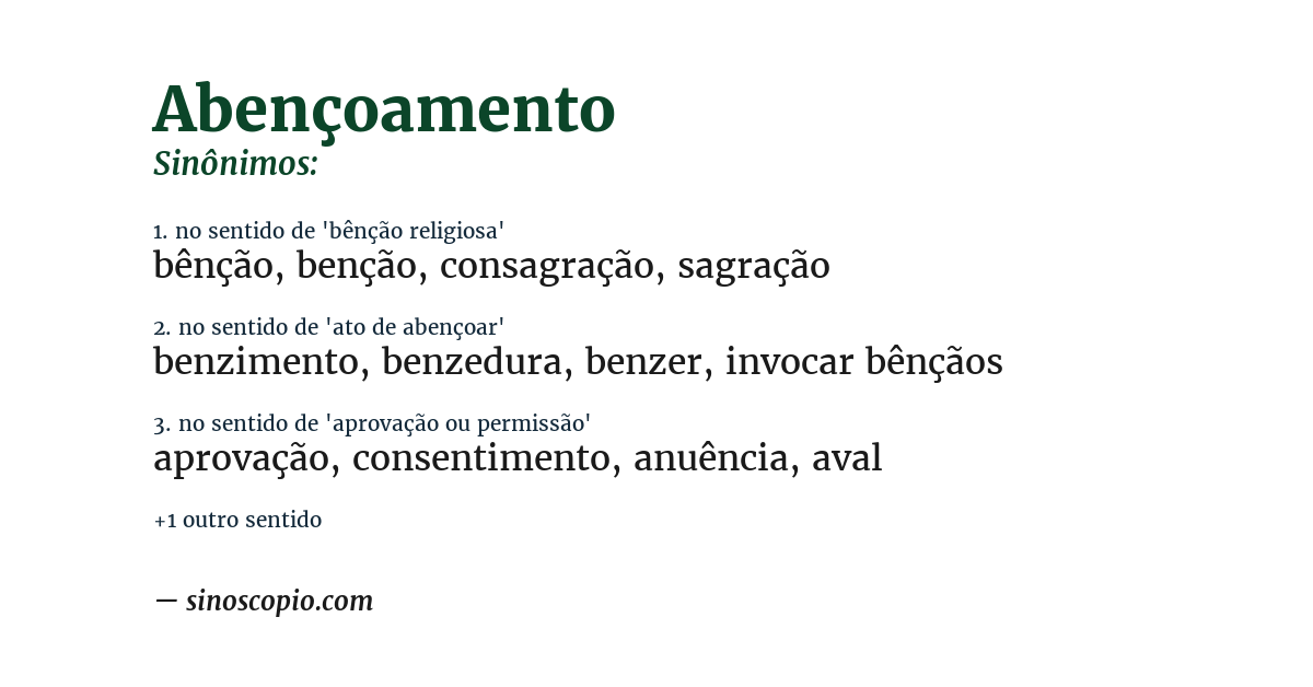 Sinônimo de abençoamento