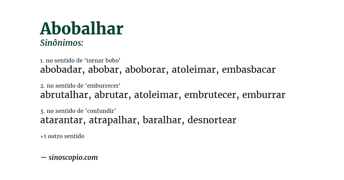 Sinônimo de abobalhar