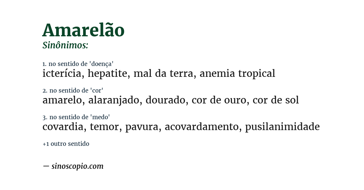 Sinônimo de amarelão