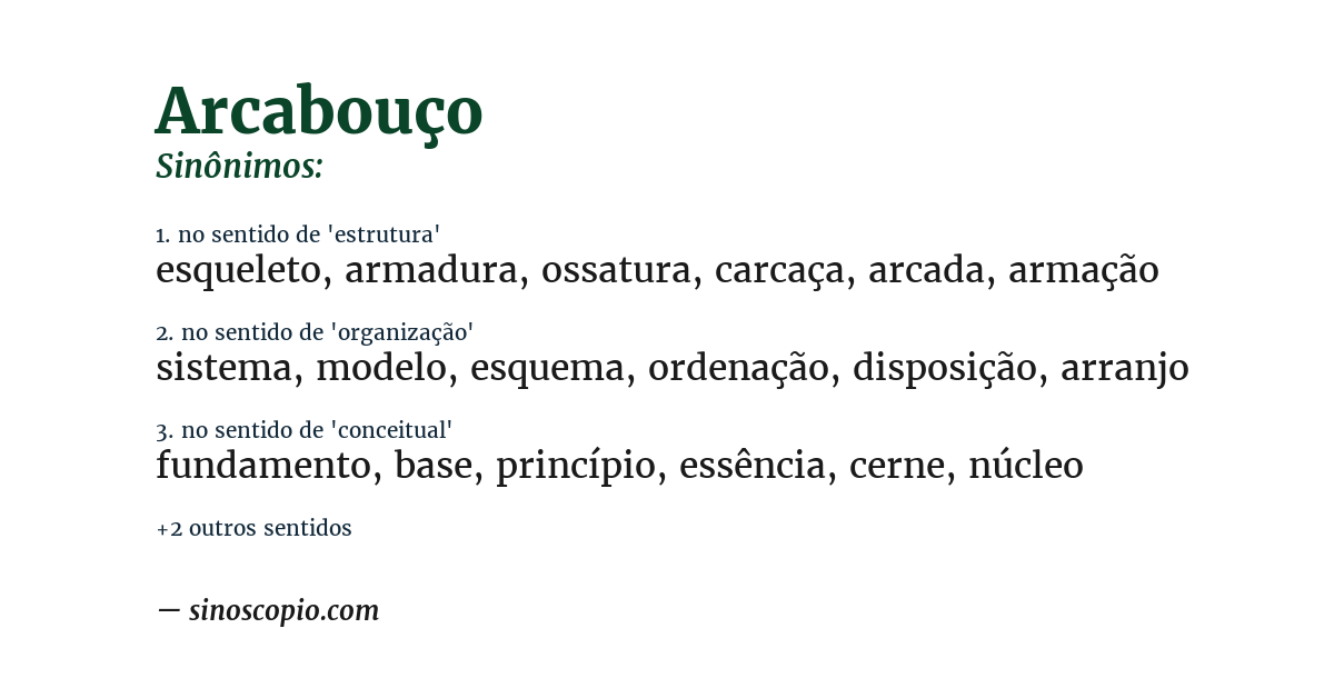 Sinônimo de arcabouço
