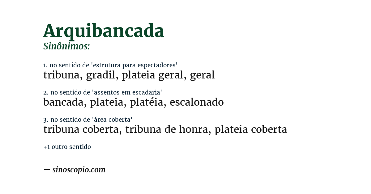 Sinônimo de arquibancada