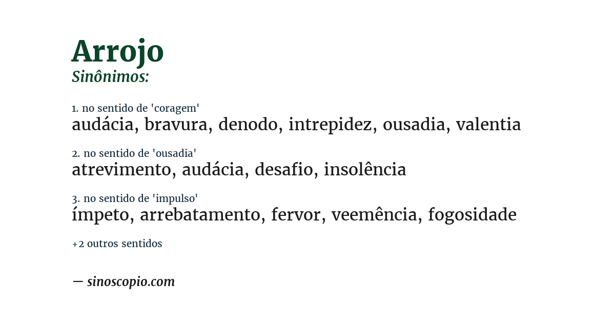 Sinônimo de arrojo