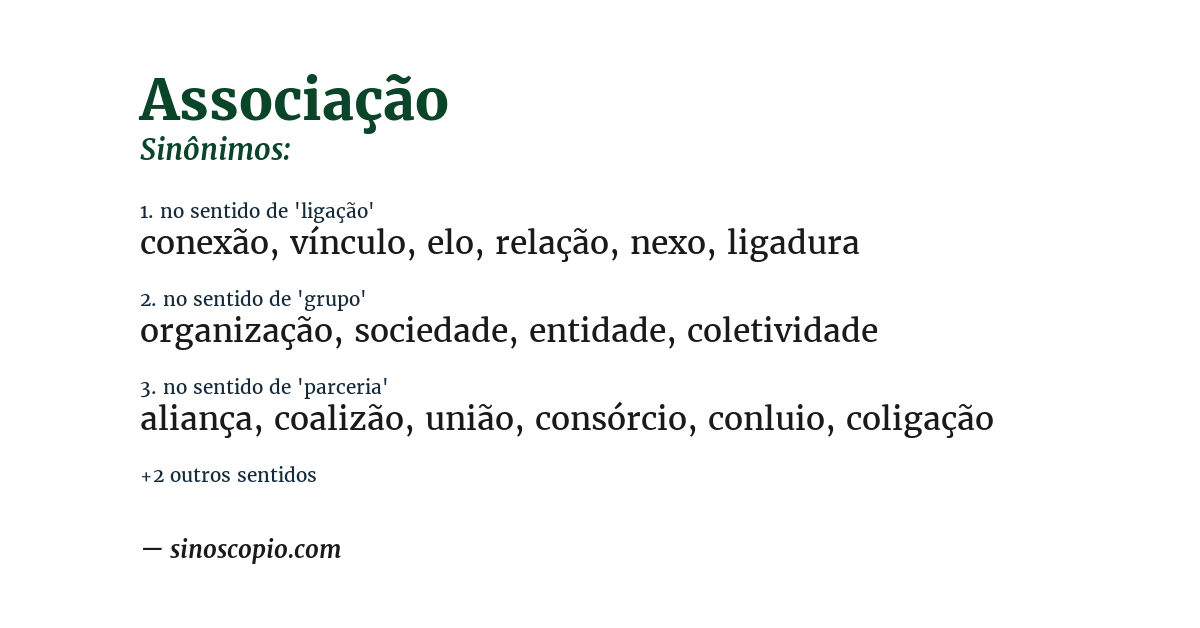 Sinônimo de associação