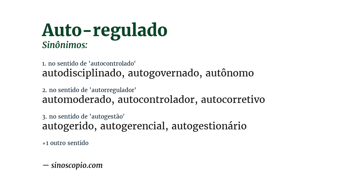 Sinônimo de auto-regulado