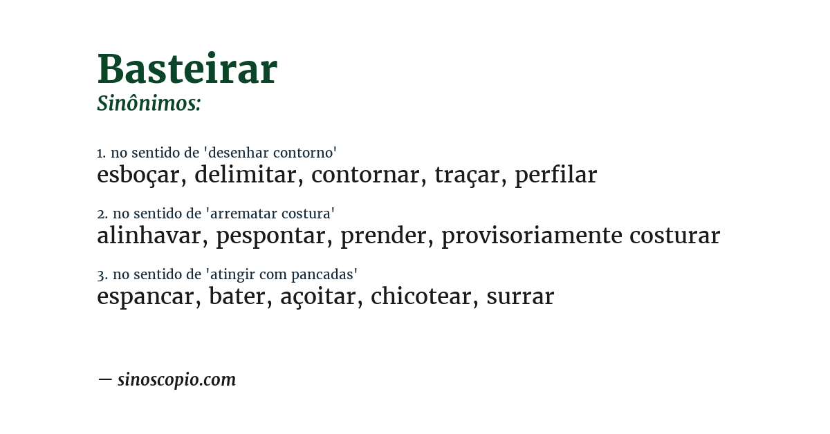 Sinônimo de basteirar