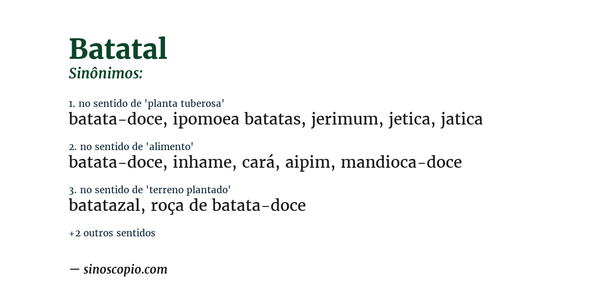 Sinônimo de batatal