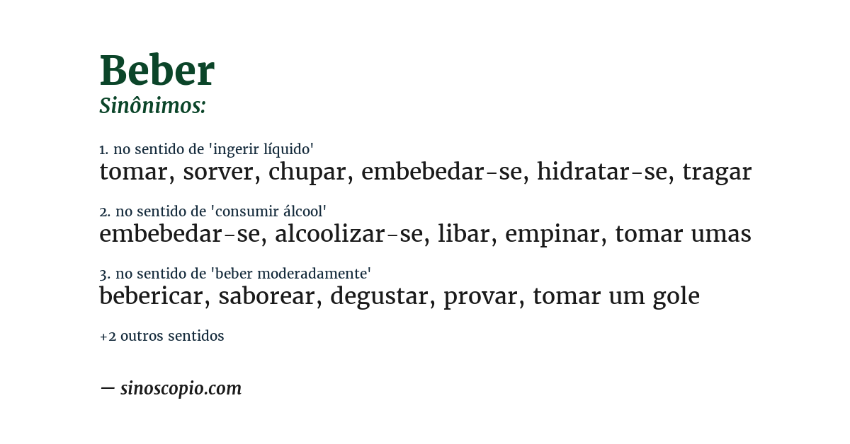 Sinônimo de beber
