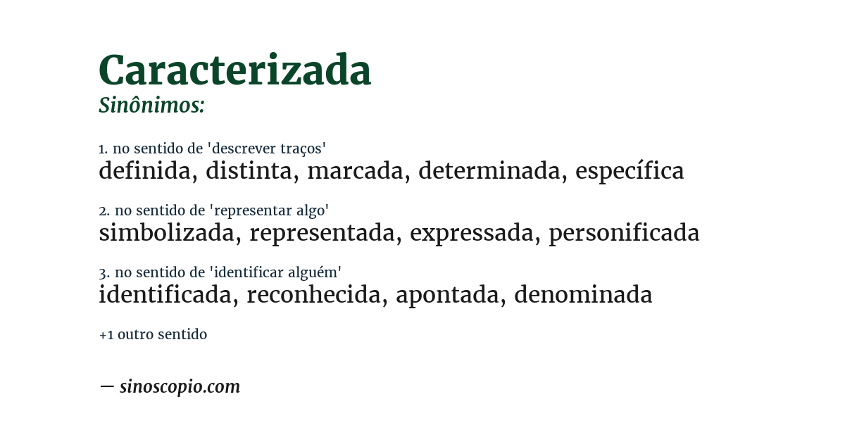 Sinônimo de caracterizada
