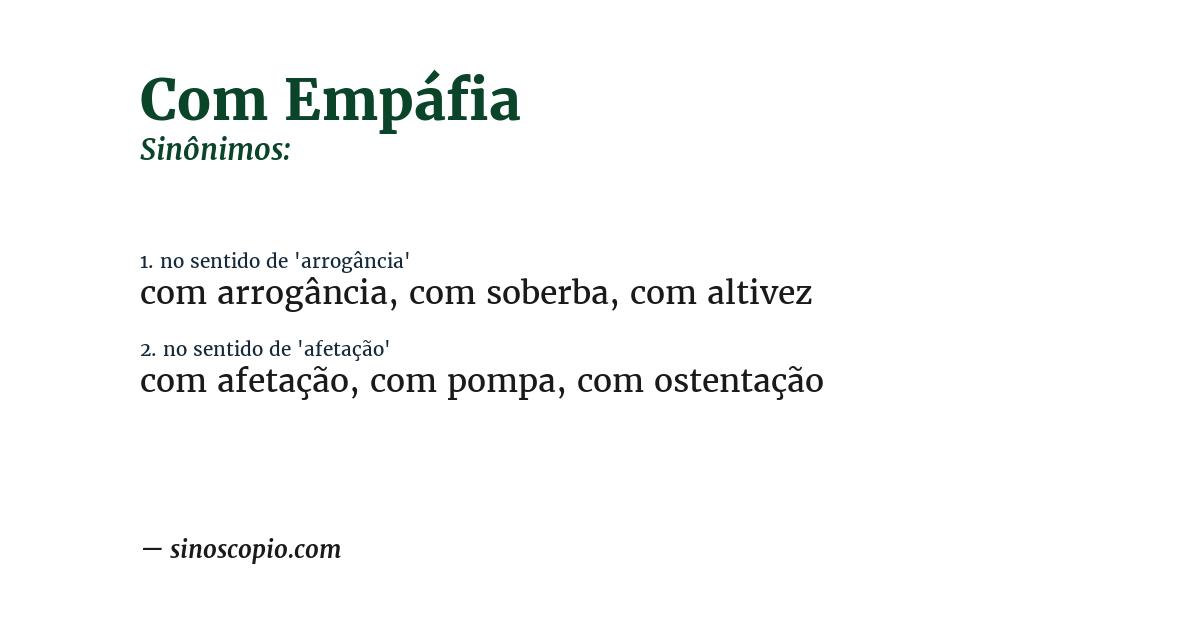Sinônimo de com empáfia