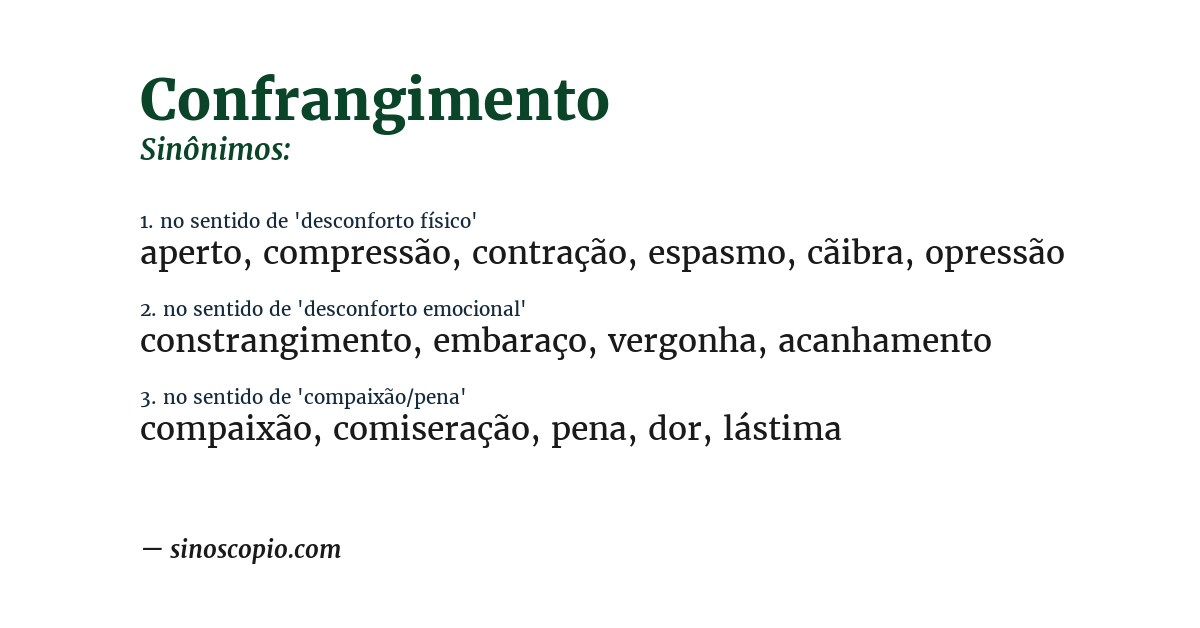 Sinônimo de confrangimento