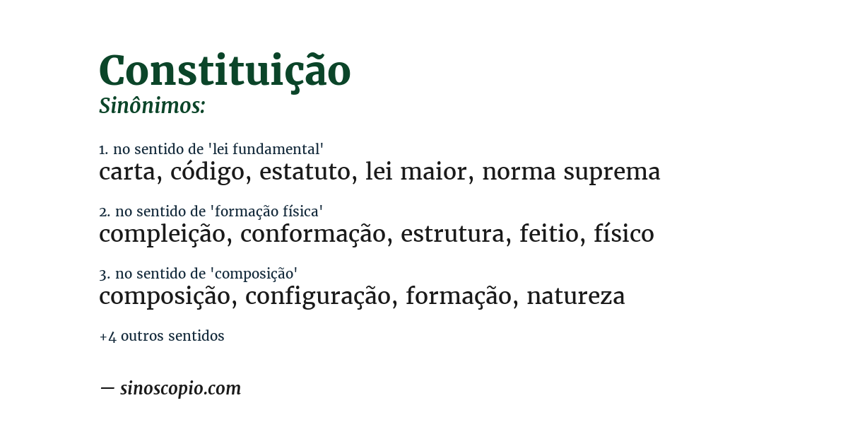 Sinônimo de constituição