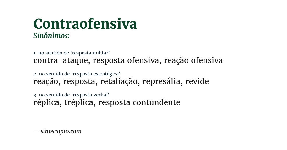 Sinônimo de contraofensiva