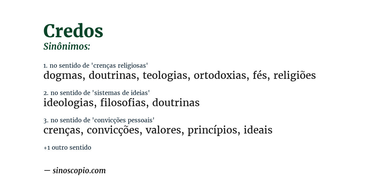 Sinônimo de credos