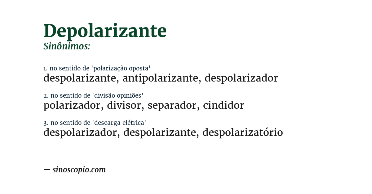 Sinônimo de depolarizante
