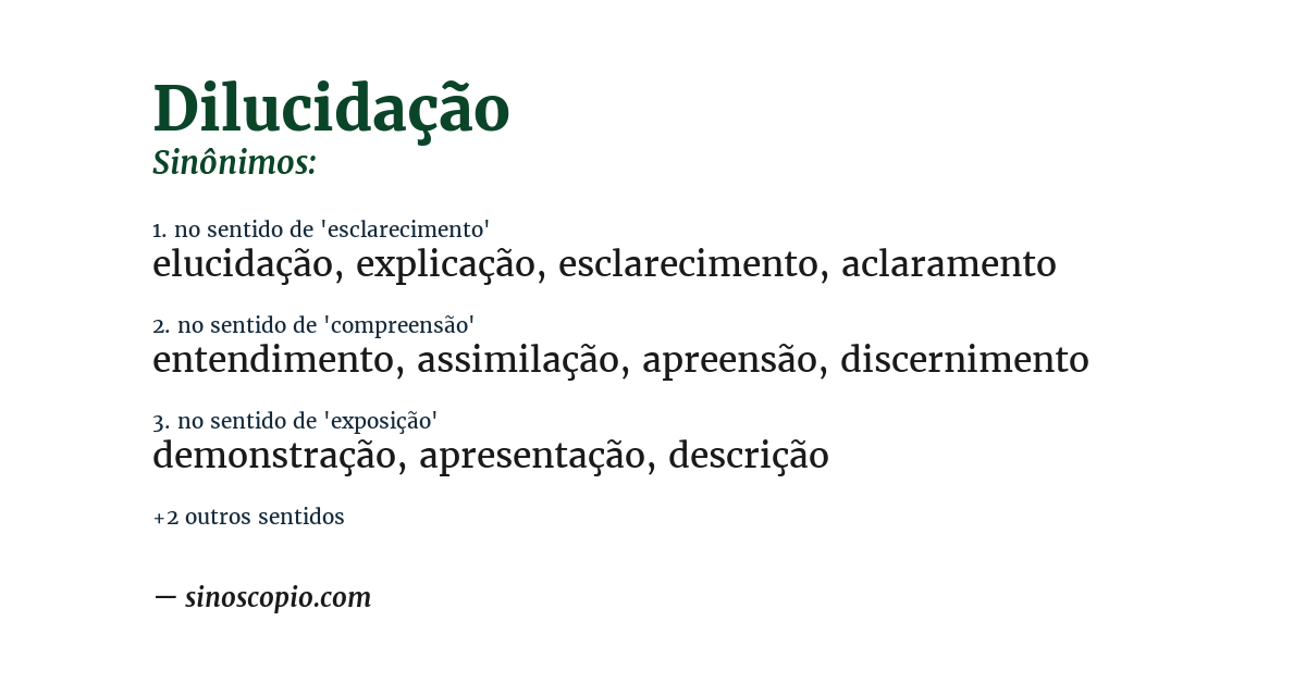Sinônimo de dilucidação