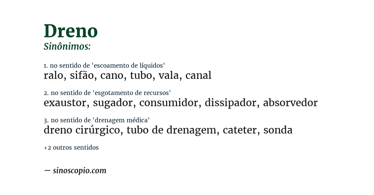 Sinônimo de dreno