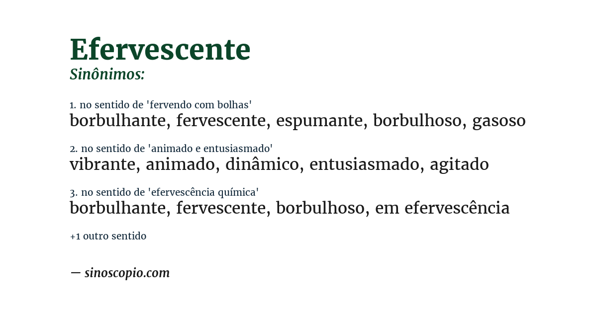 Sinônimo de efervescente
