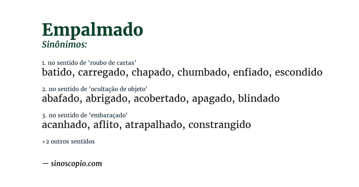 Sinônimo de empalmado