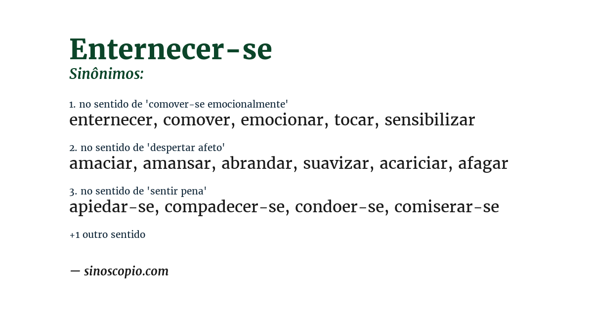 Sinônimo de enternecer-se