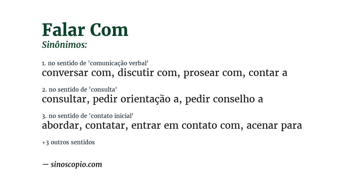 Sinônimo de falar com