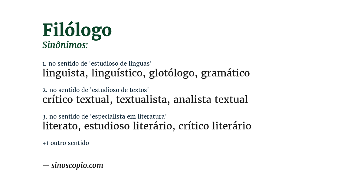 Sinônimo de filólogo