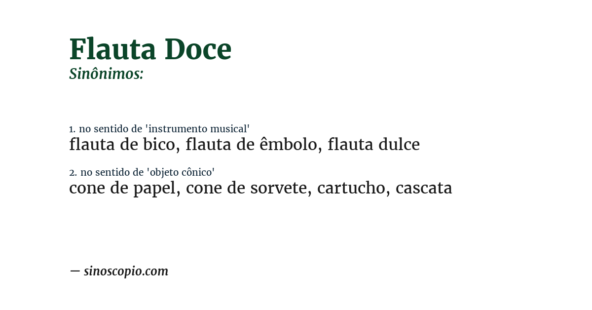 Sinônimo de flauta doce