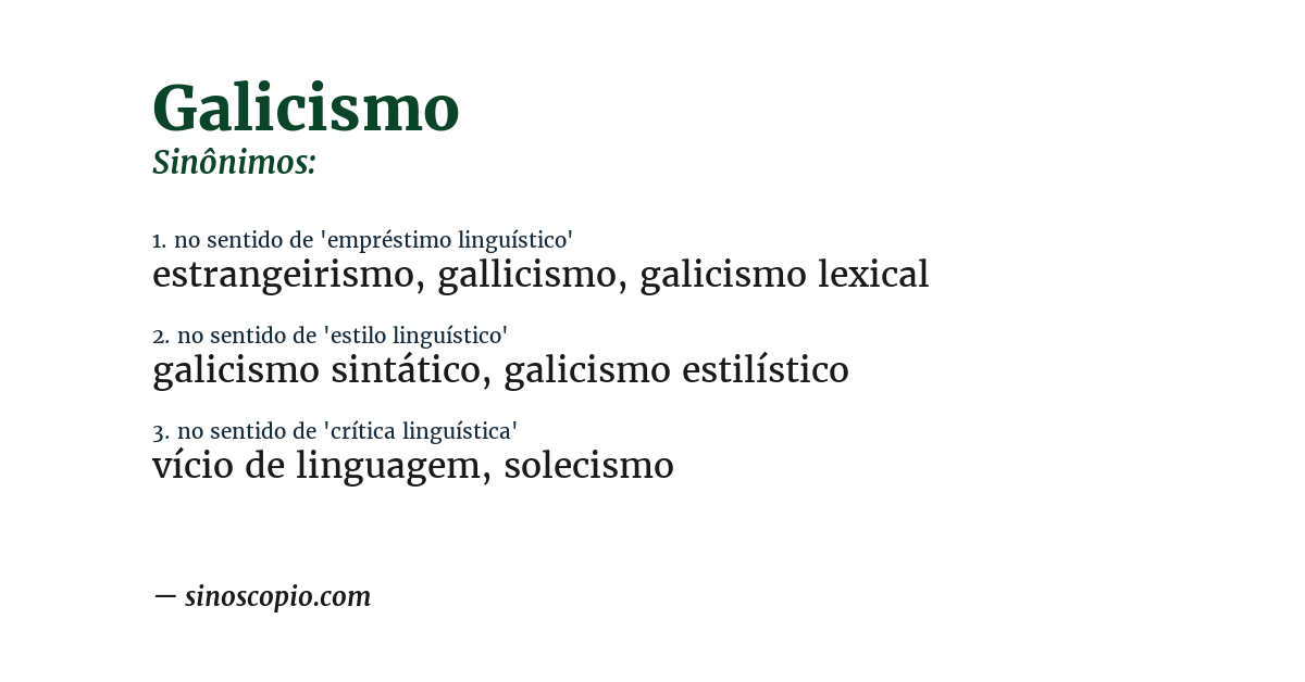 Sinônimo de galicismo