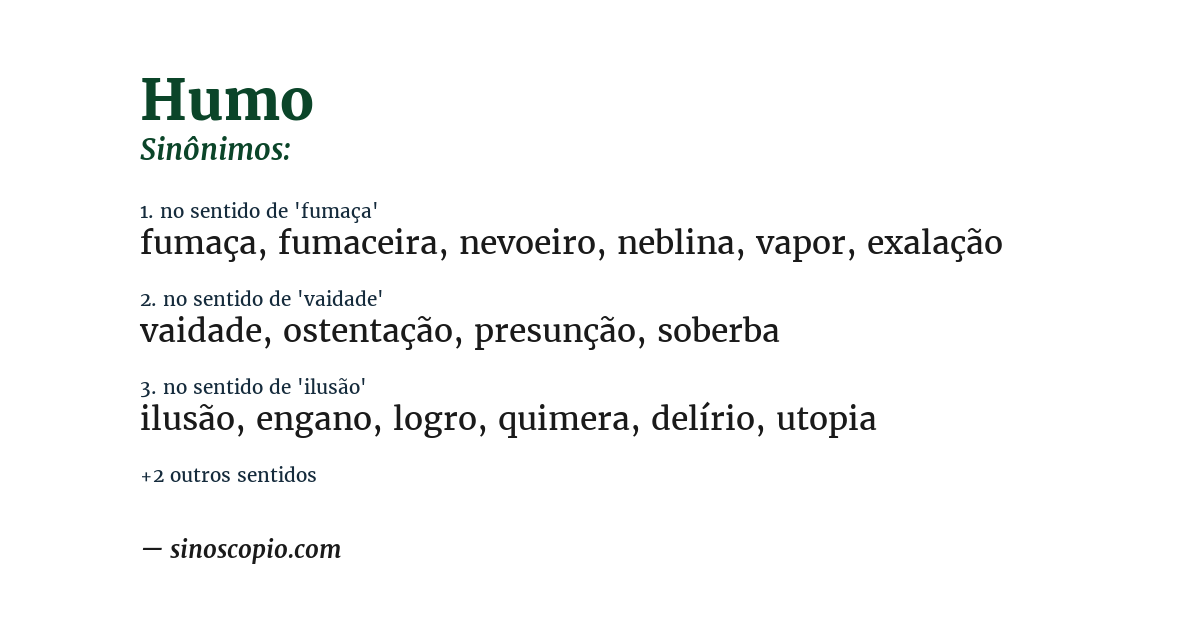 Sinônimo de humo