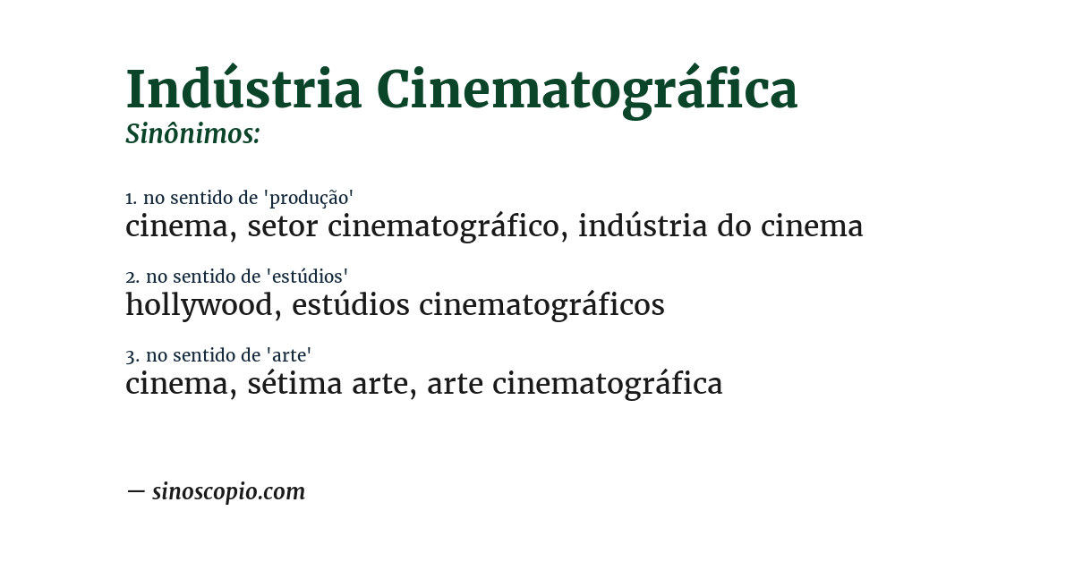Sinônimo de indústria cinematográfica