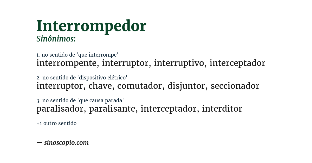 Sinônimo de interrompedor