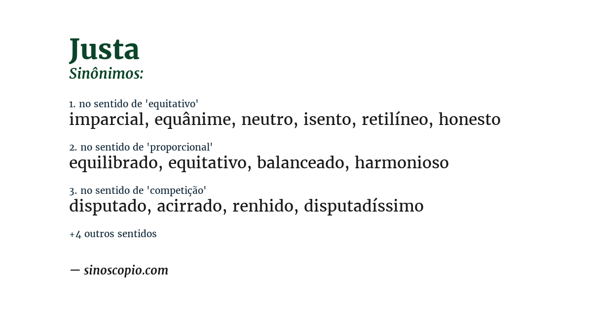Sinônimo de justa