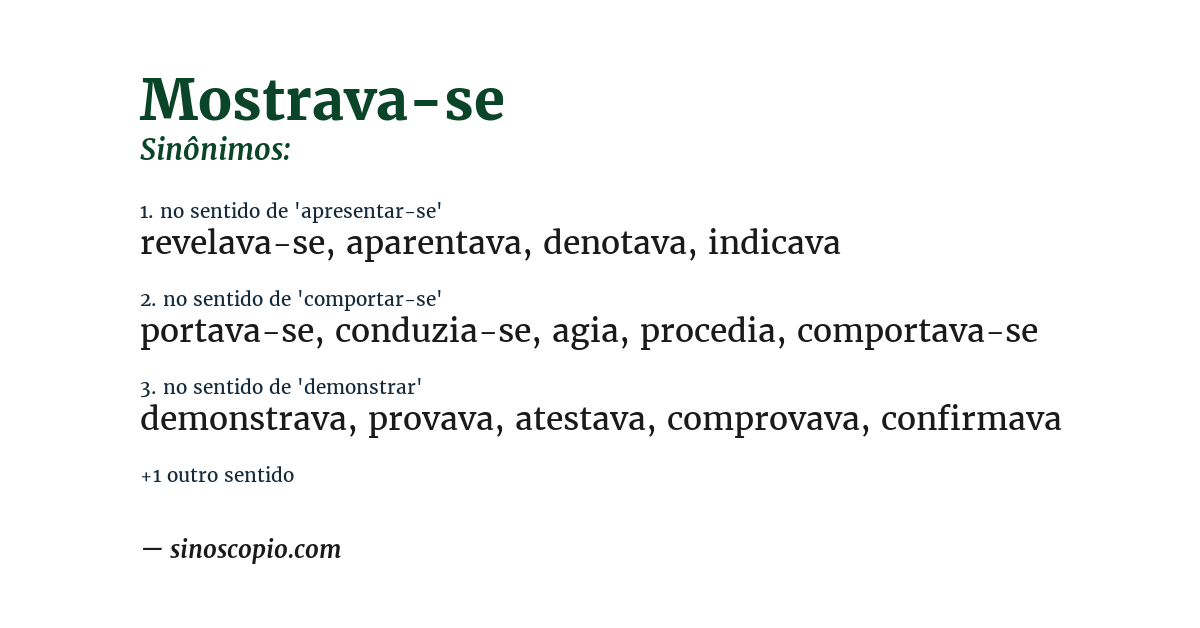 Sinônimo de mostrava-se