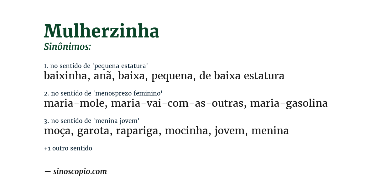Sinônimo de mulherzinha