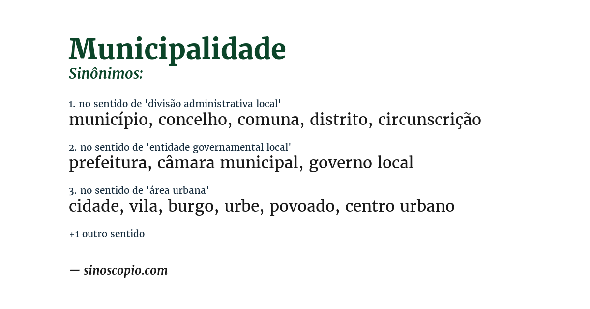 Sinônimo de municipalidade