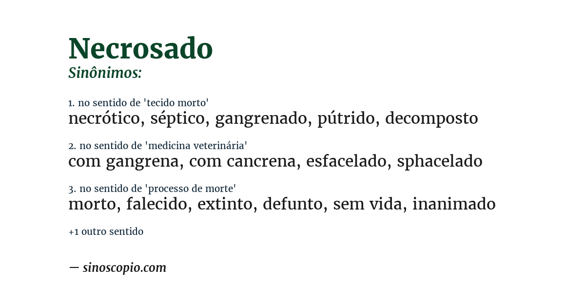 Sinônimo de necrosado