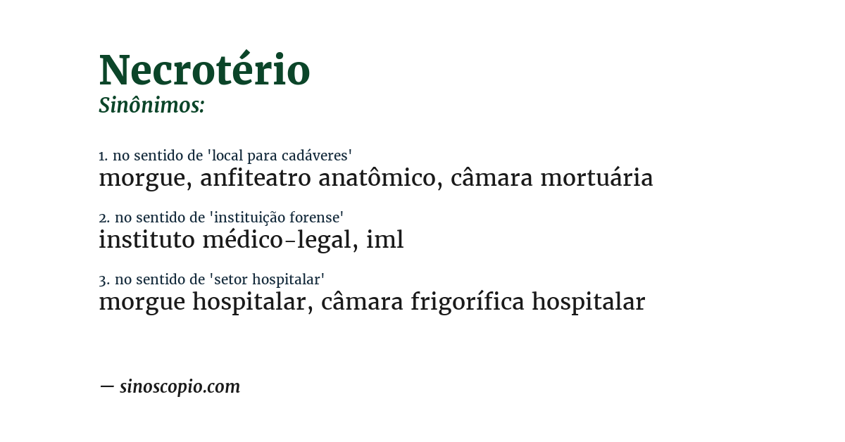 Sinônimo de necrotério