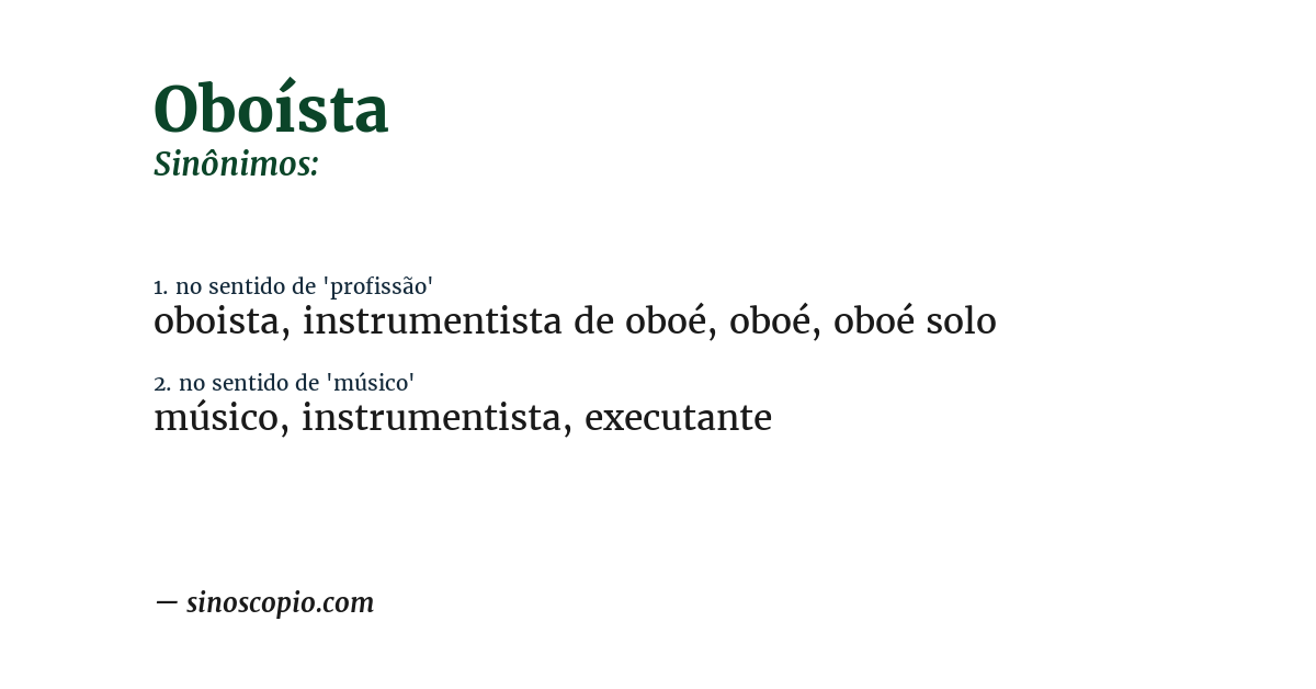 Sinônimo de oboísta