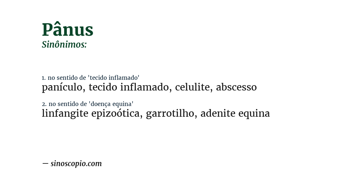 Sinônimo de pânus