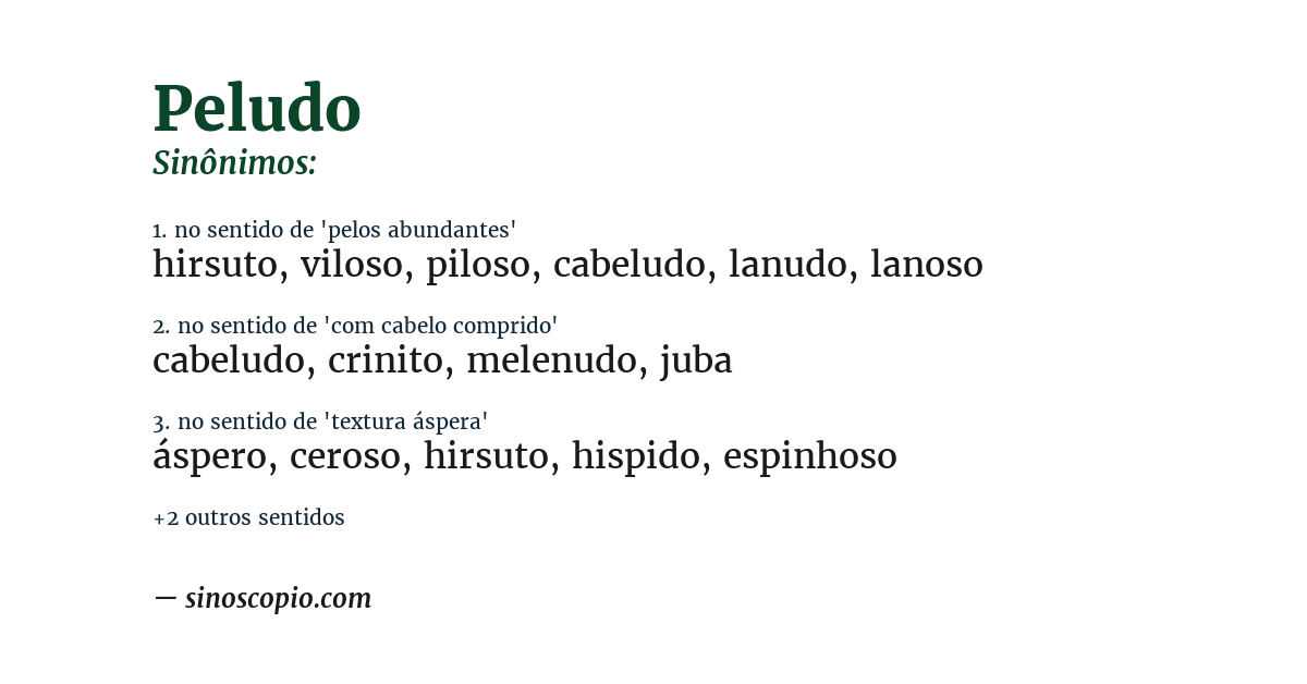 Sinônimo de peludo
