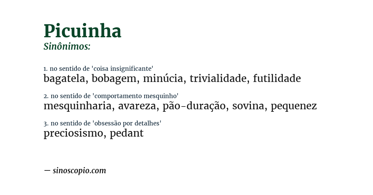 Sinônimo de picuinha