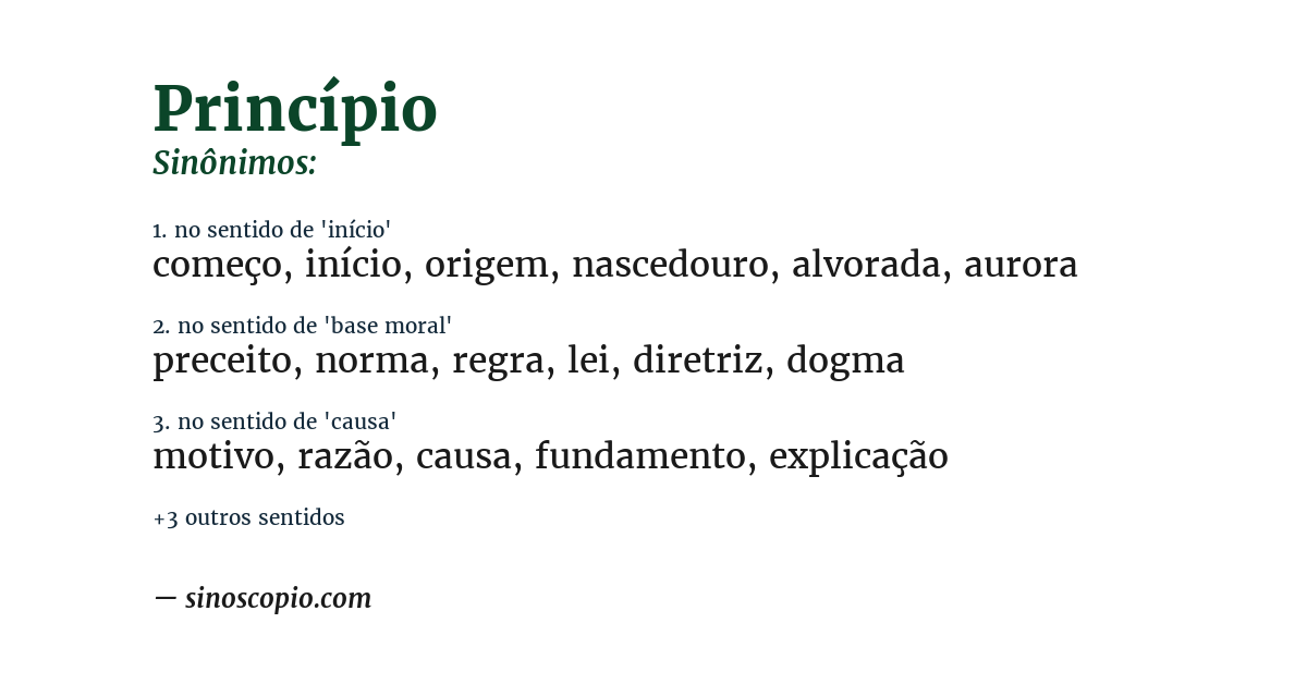 Sinônimo de princípio