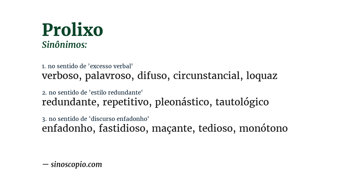 Sinônimo de prolixo
