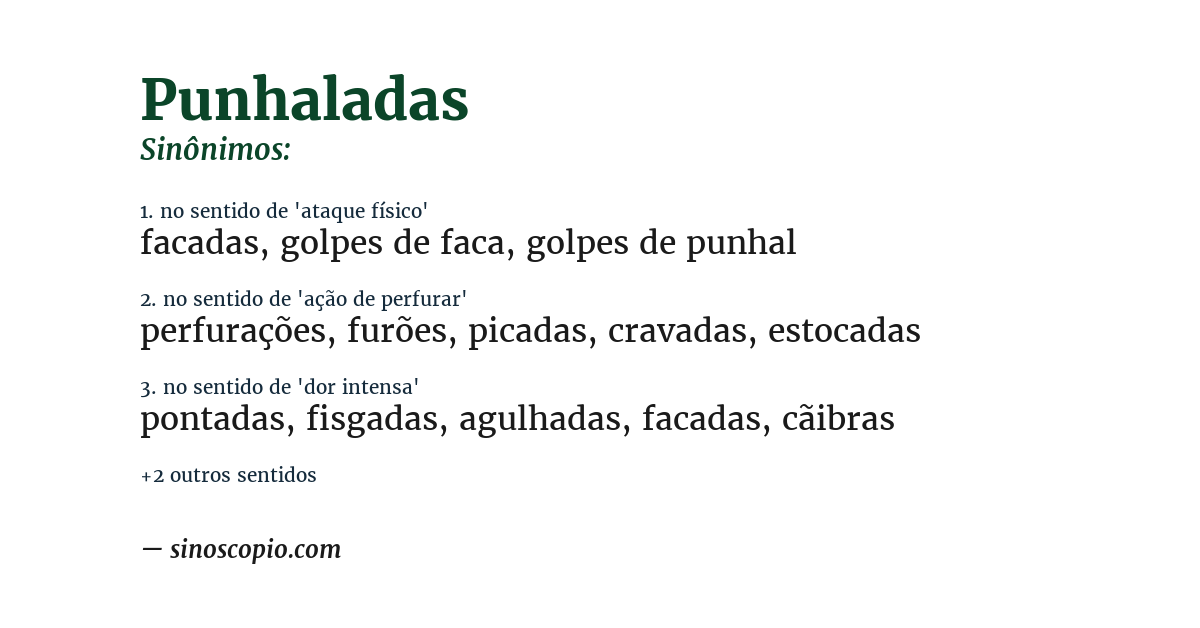 Sinônimo de punhaladas