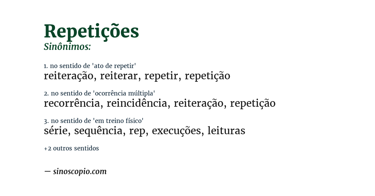 Sinônimo de repetições